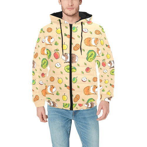 Guinea Pig Pattern Print Design 05 Men's Padded Hooded Jacket