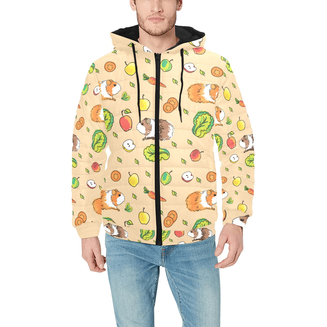 Guinea Pig Pattern Print Design 05 Men's Padded Hooded Jacket