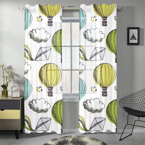 Hot Air Balloon Bird Cloud Pattern Gauze Curtain