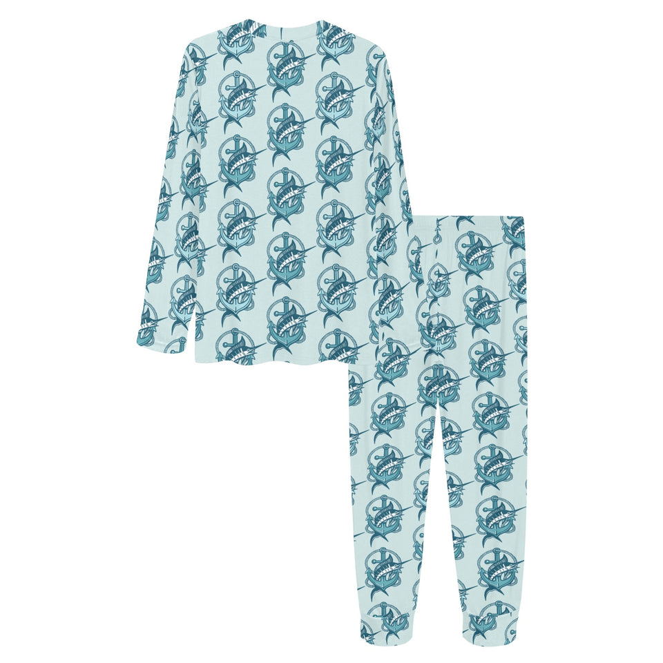 Swordfish Pattern Print Design 05 Women's All Over Print Pajama Set
