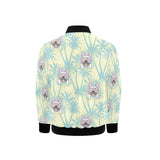 French bulldog hawaii blackground Kids' Boys' Girls' Bomber Jacket