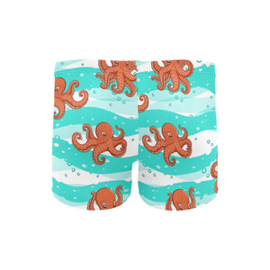 Octopuses sea wave background Men's Swimming Trunks