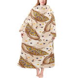 Corn Pattern Print Design 03 Blanket Robe with Sleeves