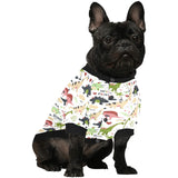 Cute dinosaurs pattern All Over Print Pet Dog Round Neck Fuzzy Shirt