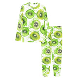 Watercolor kiwi pattern Women's All Over Print Pajama Set
