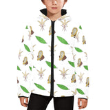 Color hand drawn cacao pattern Kids' Boys' Girls' Padded Hooded Jacket