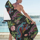 Dragons flower pattern Beach Towel
