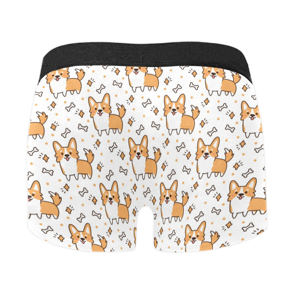 Cute corgi heart star bone pattern Men's All Over Print Boxer Briefs Men's Underwear