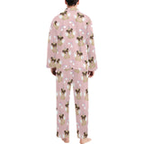 Cute unicorn pug pattern Men's Long Pajama Set