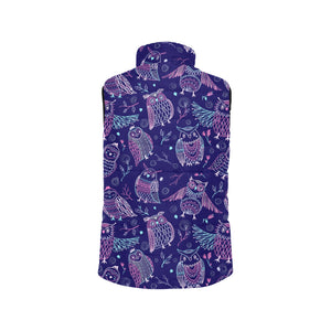 Cute owls pattern boho style ornament Men's Padded Vest