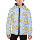 Beer pattern Kids' Boys' Girls' Padded Hooded Jacket