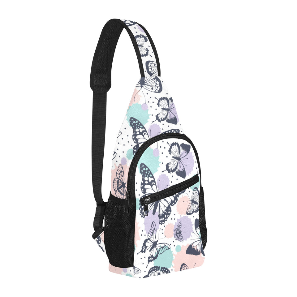 Butterfly pattern All Over Print Chest Bag