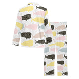 Whale dot pattern Men's Long Pajama Set