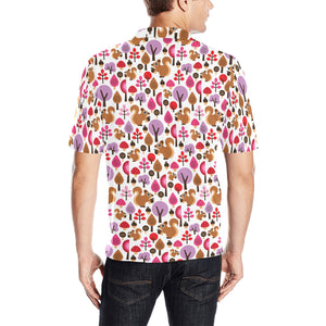 Squirrel Pattern Print Design 02 Men's All Over Print Polo Shirt
