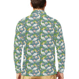 Pelican Pattern Print Design 04 Men's Long Sleeve Polo Shirt