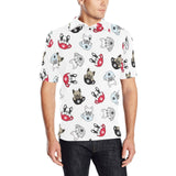 French bulldog cup paw pattern Men's All Over Print Polo Shirt