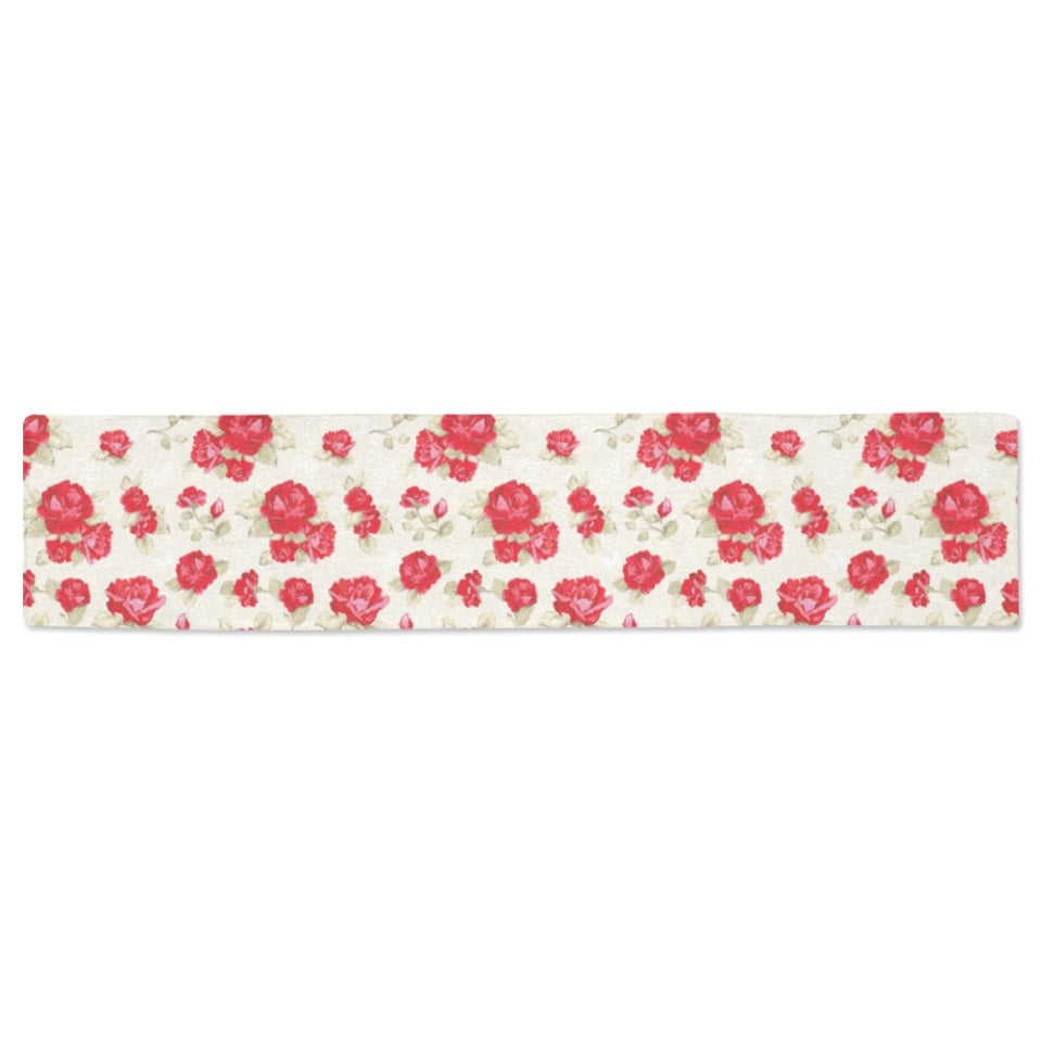 Rose Pattern Print Design 01 Table Runner