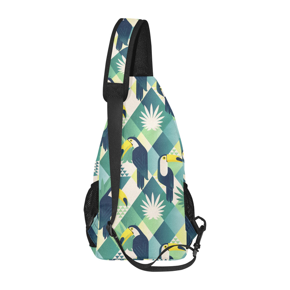 Toucan tropical leaves design pattern All Over Print Chest Bag