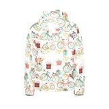 Bicycle Pattern Print Design 05 Kids' Boys' Girls' Padded Hooded Jacket