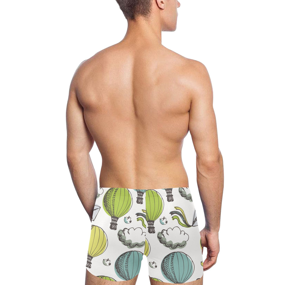 Hot Air Balloon Bird Cloud Pattern Men's Swimming Trunks