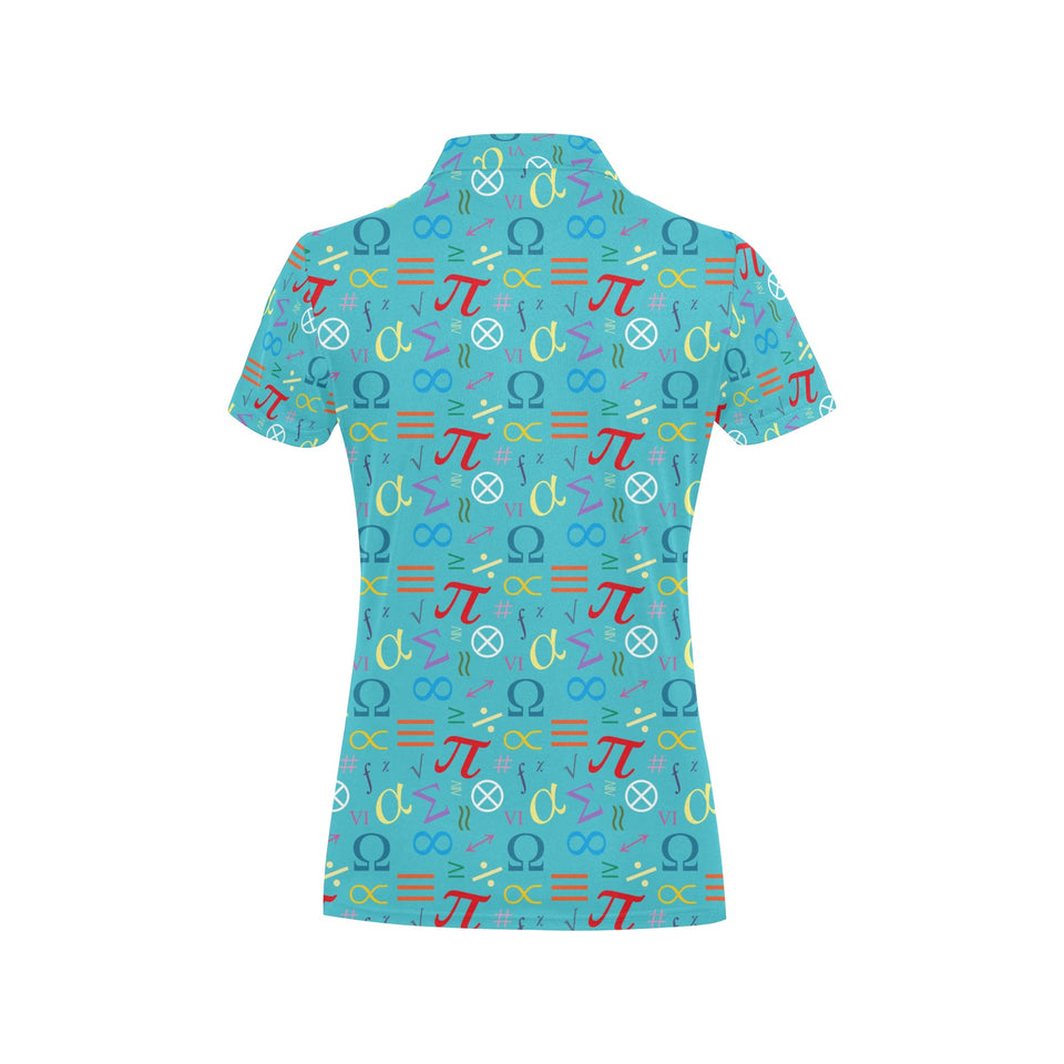Math Pattern Print Design 02 Women's All Over Print Polo Shirt