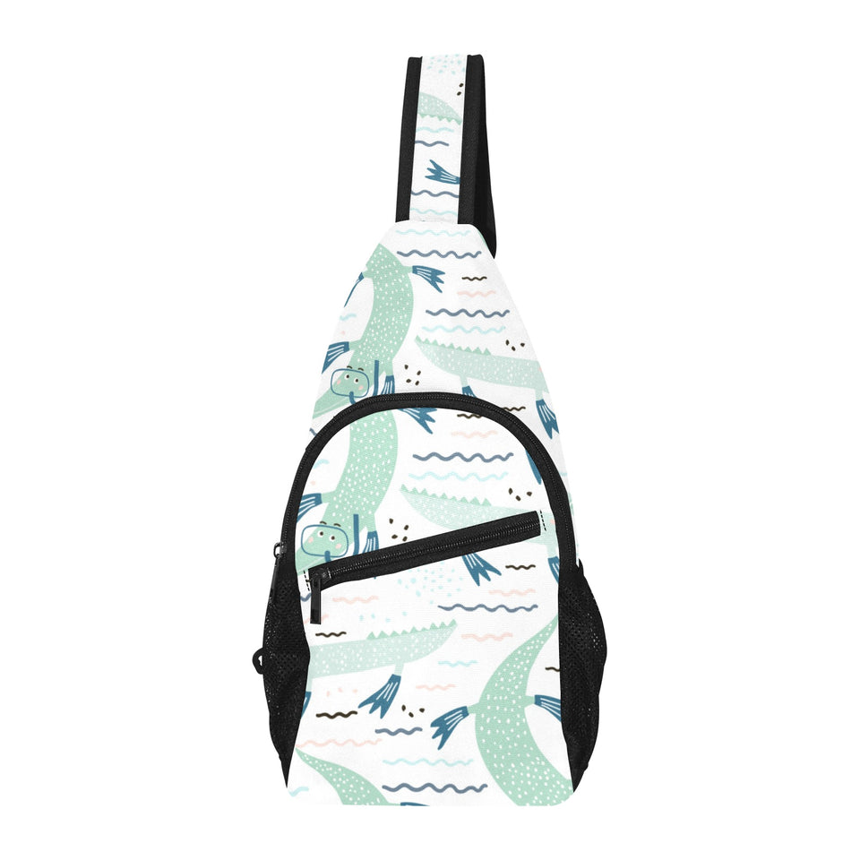 Crocodile diver pattern All Over Print Chest Bag