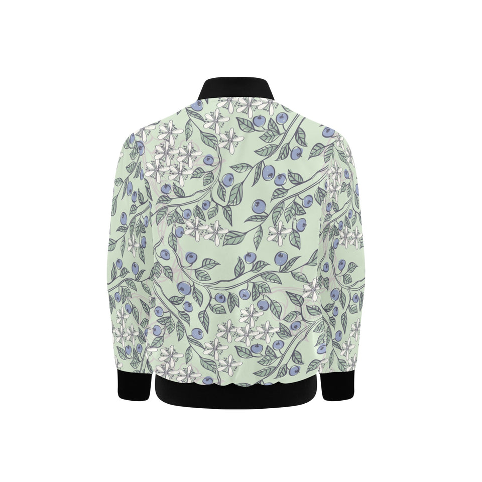 hand drawn blueberry pattern Kids' Boys' Girls' Bomber Jacket