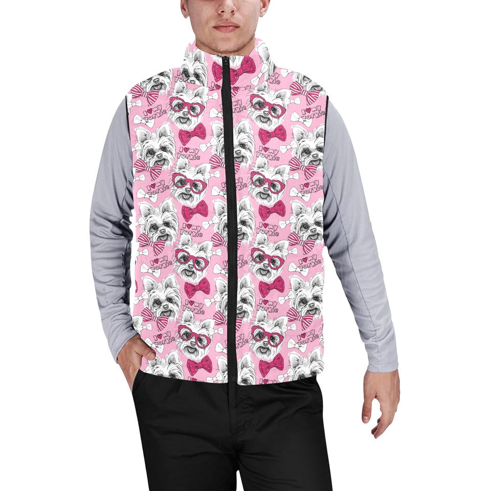 Yorkshire Terrier Pattern Print Design 03 Men's Padded Vest