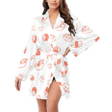 Sushi pattern Women's Long Sleeve Belted Night Robe