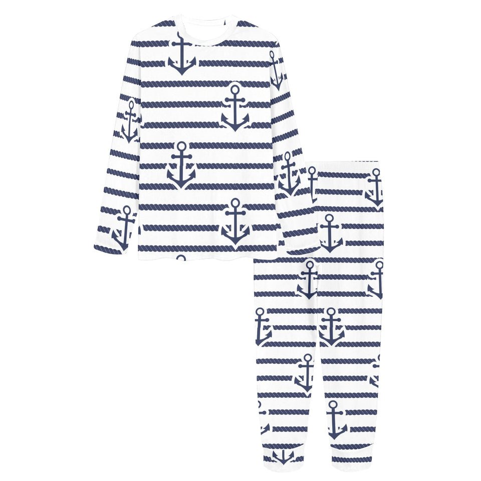 Anchor rope nautical pattern Women's All Over Print Pajama Set