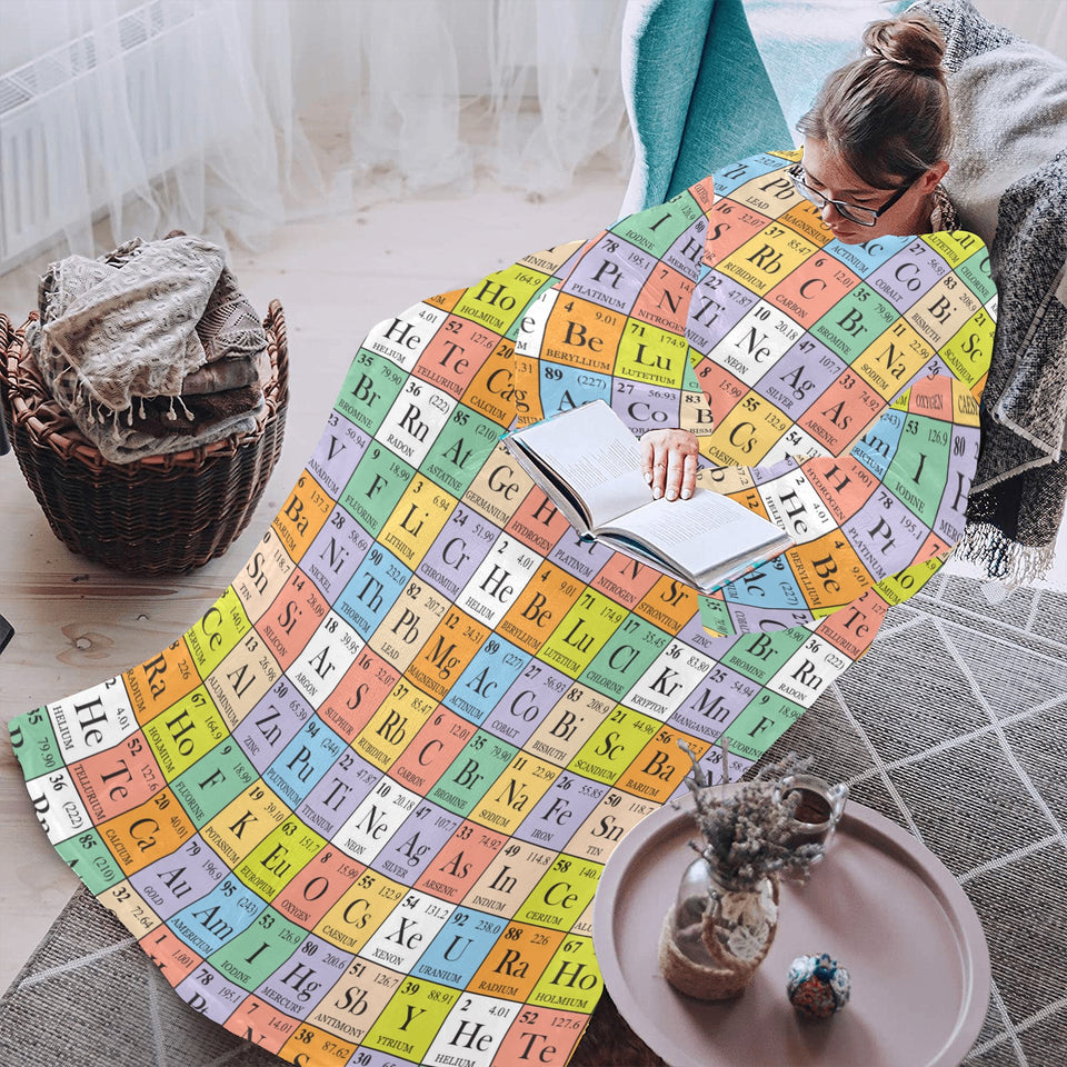 Chemistry Periodic Table Pattern Print Design 01 Blanket Robe with Sleeves