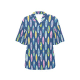 Surfboard Pattern Print Design 03 Women's All Over Print Hawaiian Shirt