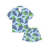 Watercolor grape pattern Kids' Boys' Girls' V-Neck Short Pajama Set