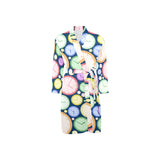 Colorful clock background Men's Long Sleeve Belted Night Robe