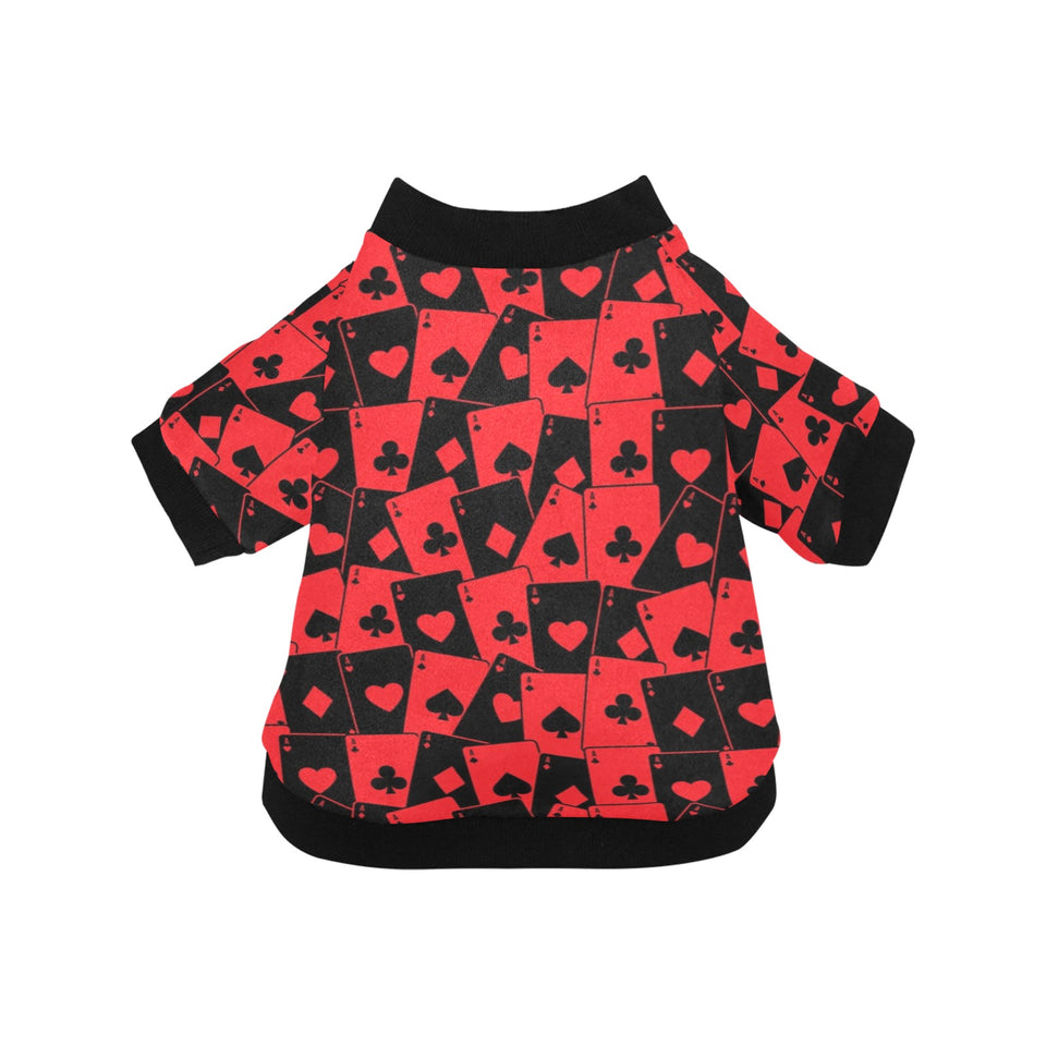 Casino Cards Suits Pattern Print Design 02 All Over Print Pet Dog Round Neck Fuzzy Shirt