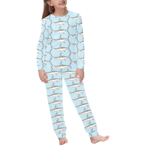 Swordfish Pattern Print Design 01 Kids' Boys' Girls' All Over Print Pajama Set