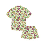 Paassion fruit pattern Kids' Boys' Girls' V-Neck Short Pajama Set