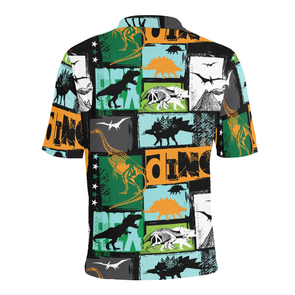 dinosaurs print pattern Men's All Over Print Polo Shirt