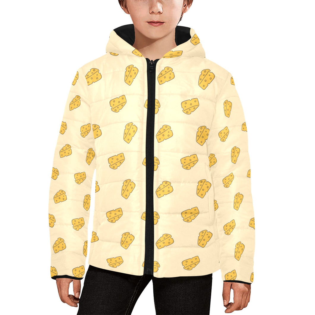 Cheese pattern Kids' Boys' Girls' Padded Hooded Jacket