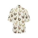 Cute rooster chicken cock Women's All Over Print Hawaiian Shirt