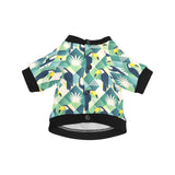 Toucan tropical leaves design pattern All Over Print Pet Dog Round Neck Fuzzy Shirt