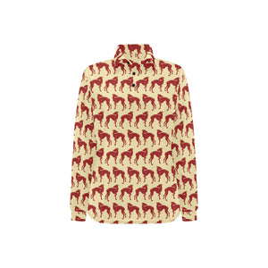 Greyhound Pattern Print Design 04 Women's Long Sleeve Polo Shirt