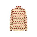 Greyhound Pattern Print Design 04 Women's Long Sleeve Polo Shirt