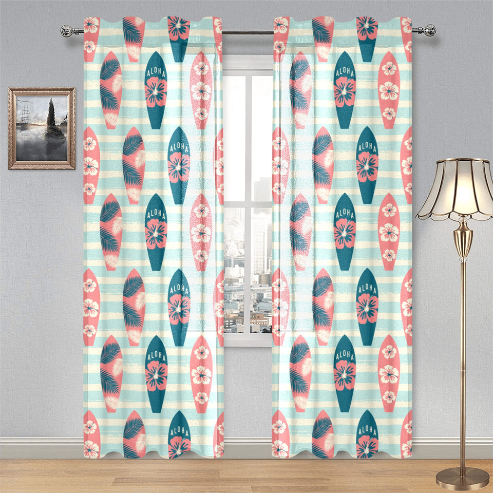 Surfboard Pattern Print Design 02 Gauze Curtain
