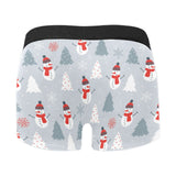 Snowman christmas  tree snow gray background Men's All Over Print Boxer Briefs Men's Underwear