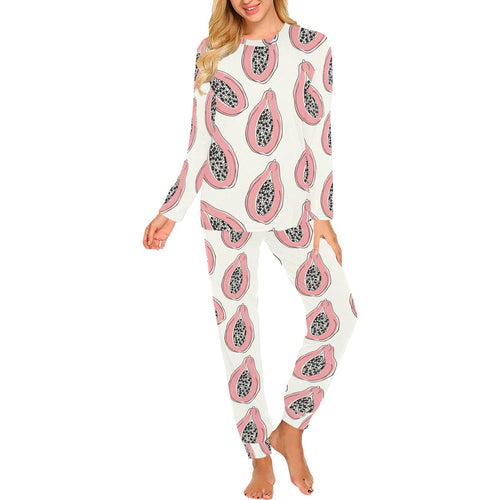 papaya pattern Women's All Over Print Pajama Set