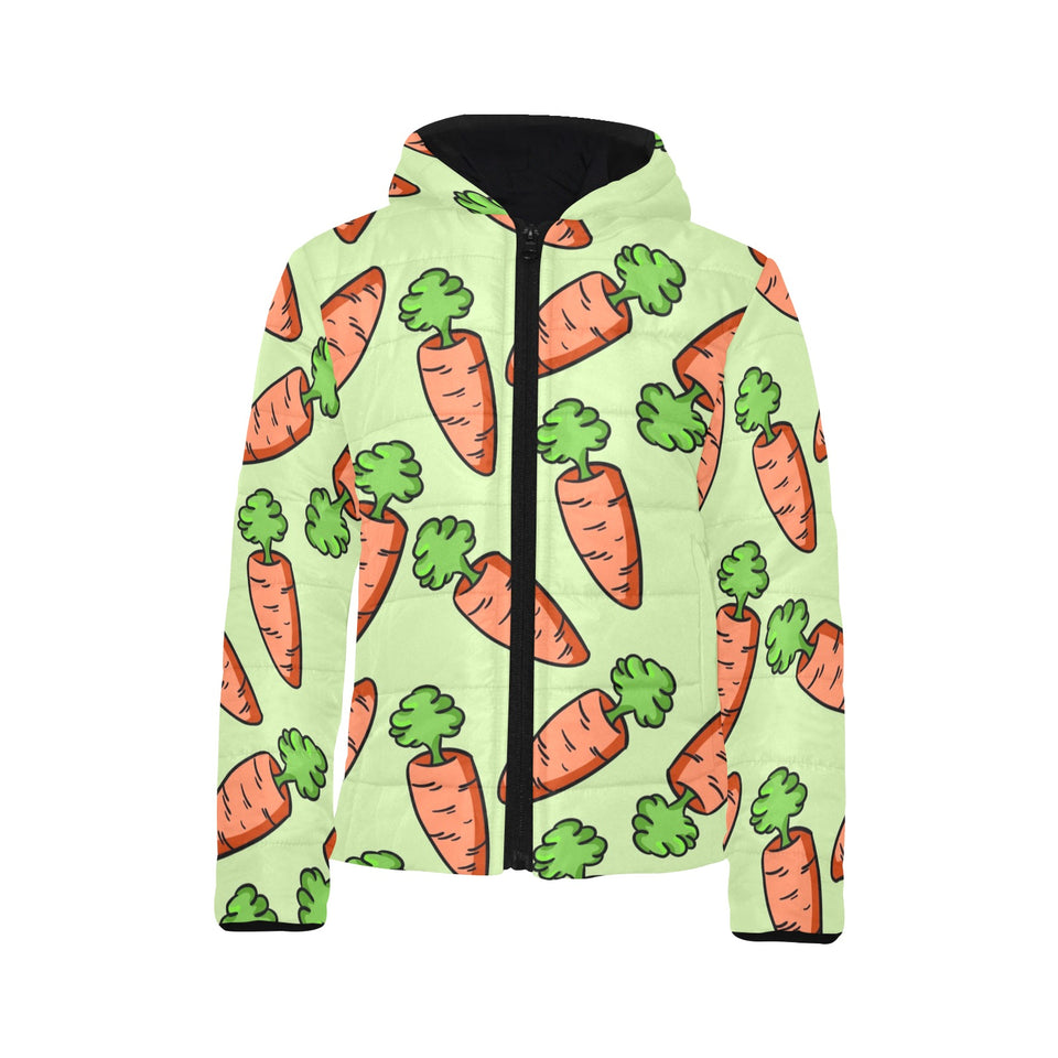 Carrot Pattern Print Design 05 Kids' Boys' Girls' Padded Hooded Jacket
