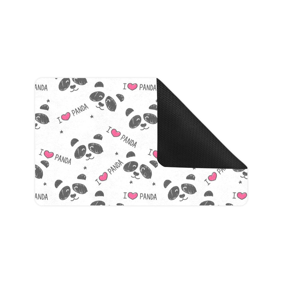 Hand Drawn faces of pandas pattern Doormat