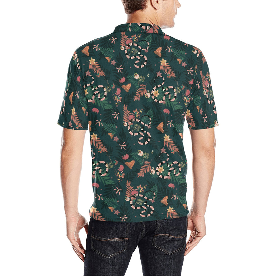 Snake forest pattern Men's All Over Print Polo Shirt