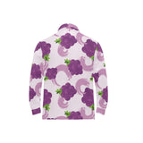 Cute Grape pattern Men's Long Sleeve Polo Shirt